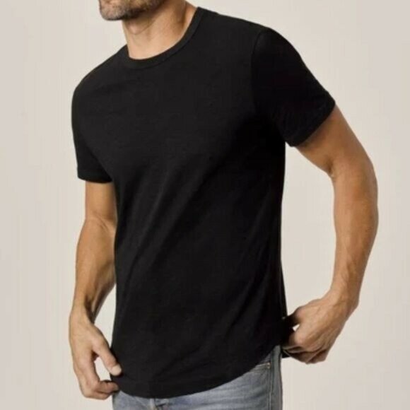 Buck Mason Other - NEW BUCK MASON MEN'S BLACK SLUB CURVED HEM TEE